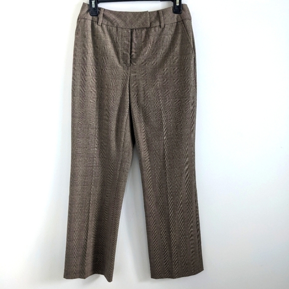 WORTHINGTON Tan Plaid Audrey fit Petite Stretch Trousers 6 NWT - Picture 1 of 11
